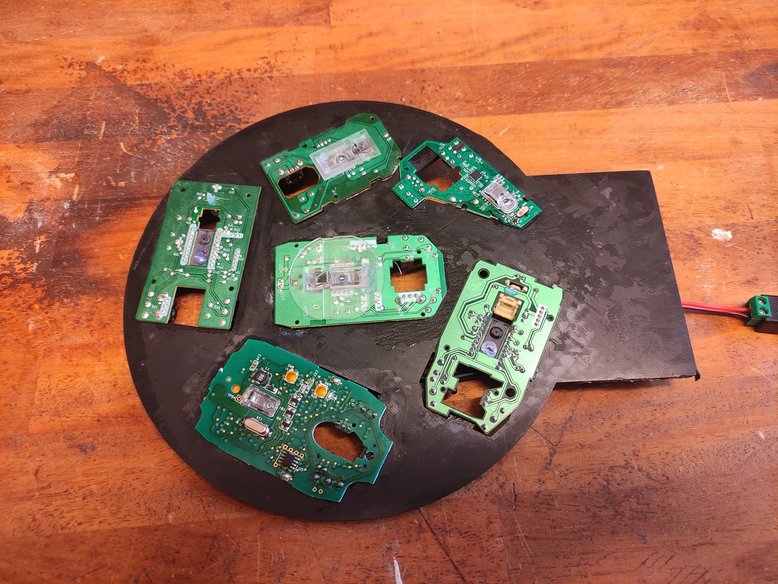 Optical scores instrument built from repurposed circuit boards